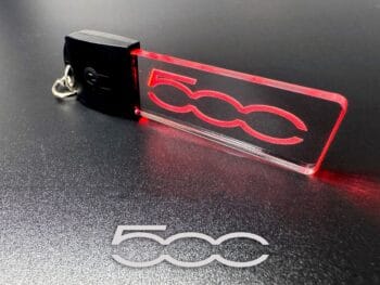 Fiat 500 Logo LED Light Keyring / Keychain