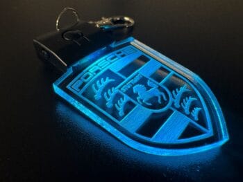 Porsche Round Logo LED Light Keyring / Keychain - Image 3