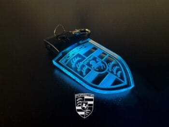 Porsche Round Logo LED Light Keyring / Keychain