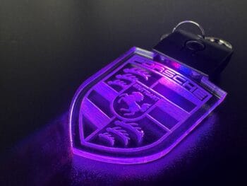 Porsche Round Logo LED Light Keyring / Keychain - Image 4