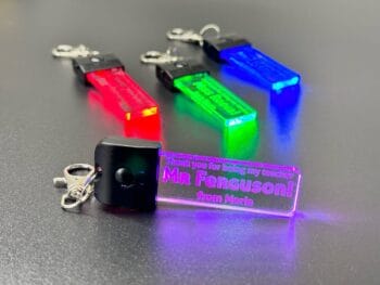 Custom Personalised Message Keyring-LED Light-7 Colours-Keychain-Teacher-Student-School