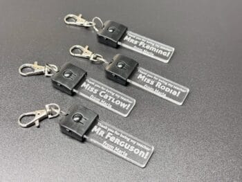 Custom Personalised Message Keyring-LED Light-7 Colours-Keychain-Teacher-Student-School - Image 14